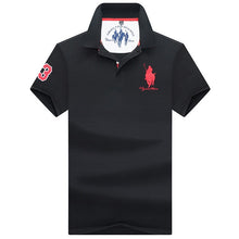 Load image into Gallery viewer, New Casual PoloShirts Men 3D Embroidery Summer Short Sleeve For Man Slim Fit Cotton Solid Color Camisa Polos hombre Masculina